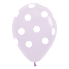 Pastel Lilac Polka Dot Balloons 11 Inch - 50 Count - Image 1