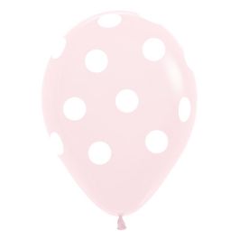 Pastel Pink Polka Dot Balloons 11 Inch - 50 Count - Image 1