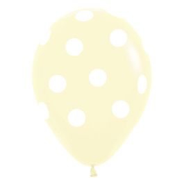 Pastel Matte Yellow Polka Dot Latex Balloons 11 Inch - 50-Pack - Image 1