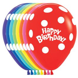 White Polka Dot Latex Balloons 11 Inch - 50-Pack Birthday - Image 1
