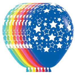 Blue Star Pattern Balloons 11 Inch - 50 Count Celebration Pack - Image 1