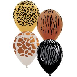 Assorted Animal Print Balloons 11 Inch - 50-Pack - Image 1