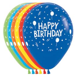Happy Birthday Confetti Balloons 11 Inch - 50 Count - Image 1