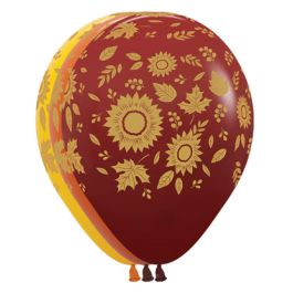 Harvest Sunflower Pattern Balloons 11 Inch - 50 Count - Image 1