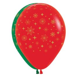 11 Inch Golden Snowflakes Balloons - 50-Pack - Image 1