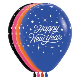 Blue Happy New Year Shimmer Balloons 11 Inch - 50 Count Pack - Image 1