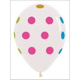 Multi-Color Polka Dot Latex Balloons 11 Inch - 50-Pack - Image 1