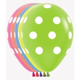 Polka Dot Neon Balloons 11 Inch Assortment - 50 Count - Image 1