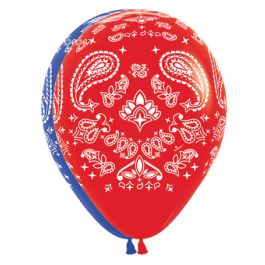 Red Bandana Pattern Balloons 11 Inch - 50 Count Pack - Image 1