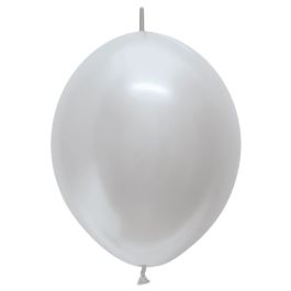 Silver Metallic Balloons 12 Inch - Pack of 50 - Image 1