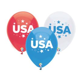 USA Red White Blue Latex Balloons 12 Inch - 50-Pack - Image 1