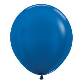 Metallic Blue Balloon 18 Inch Round - 25-Count Bulk Pack - Image 1