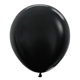 Metallic Black Balloons 18 Inch - 25 Count Bulk Pack - Image 1