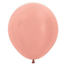 Rose Gold Balloons 18 Inch Round - 25-Pack Bulk - Image 1