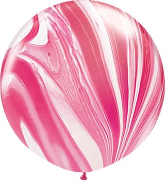 Pink & White Marbled Balloon - Party Supplies - Image 1