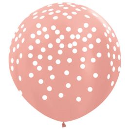 Metallic Rose Gold Confetti Dots Balloon 3 Inch - 2-Pack - Image 1