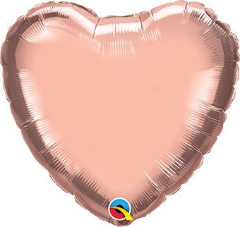 Rose Gold Heart Balloons - 5-Pack - Image 1