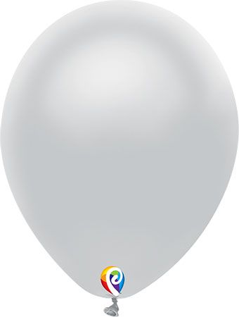 Metallic Silver Balloons - 5-Pack - Image 1