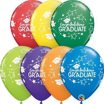 Congratulations Graduate Balloons 11" - Party Supplies - Image 1