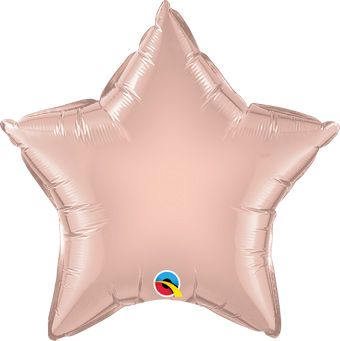 Rose Gold Star Balloons - 5-Pack - Image 1