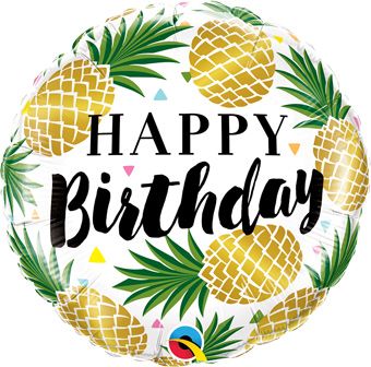 Happy Birthday Pineapple Balloons - 5-Pack - Image 1