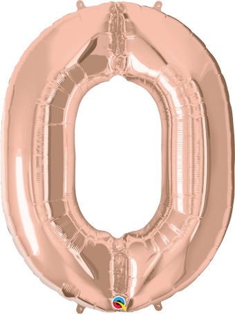 Rose Gold Number 0 Balloon - 3-Pack - Image 1
