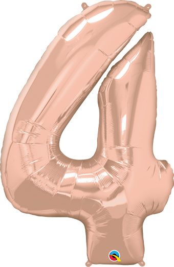 Rose Gold Number 4 Balloon - 3-Pack - Image 1