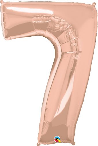 Number 7 Balloon - 3-Pack Rose Gold Foil - Image 1
