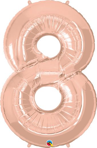 Number 8 Balloon 3-Pack Rose Gold - Image 1