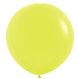 Neon Yellow Balloons 24 Inch Round - 10-Count - Image 1