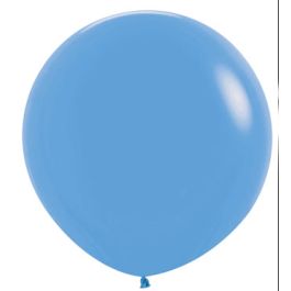 Neon Blue Round Balloon 24 Inch - 10-Count Bulk Pack - Image 1