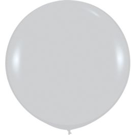 Metallic Silver Round Balloon 24 Inch - 10-Pack - Image 1