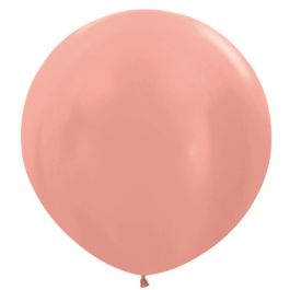 Metallic Rose Gold Latex Balloon 24 Inch - 10-Pack - Image 1