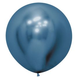 Blue Latex Balloons 24 Inch Round - 10-Pack Bulk Set - Image 1