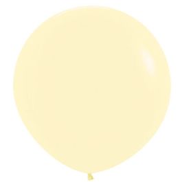 Pastel Matte Yellow Balloons 24 Inch Round Shape - 10-Pack - Image 1