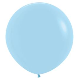 Pastel Blue Latex Balloons 24 Inch Round - 10-Count Pack - Image 1