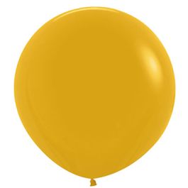 Mustard Yellow Balloon 24 Inch Round - 10-Pack - Image 1