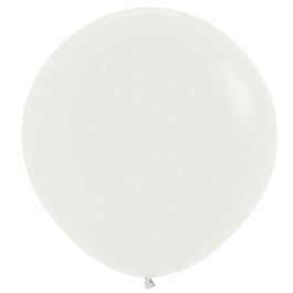 Almond White Balloons 24 Inch Round - 10-Pack - Image 1