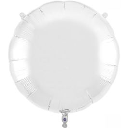 Matte White Round Balloon 36 Inch Foil - Party Decoration - Image 1