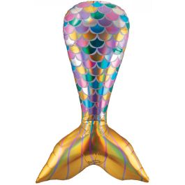 Iridescent Mermaid Tail Foil Balloon 37 Inch - Image 1