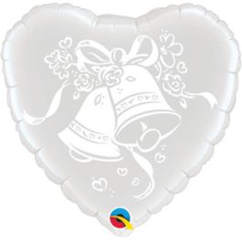Wedding Bells Heart Foil Balloon 18 Inch - Image 1