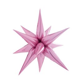 Light Pink Star Foil Balloon 40 Inch - Starburst Party Decor - Image 1
