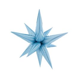 Light Blue Starburst Foil Balloon 40 Inch - Image 1