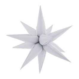 White Starburst Balloon 40 Inch Foil Decoration - Image 1