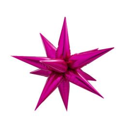 Hot Pink Starburst Foil Balloon 26 Inch - Image 1