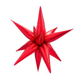 Red Starburst Foil Balloon 26 Inch - Party Decoration - Image 1