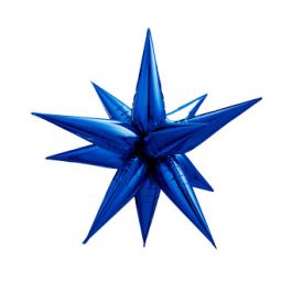 Navy Blue Starburst Balloon 26 Inch - Party Pack - Image 1