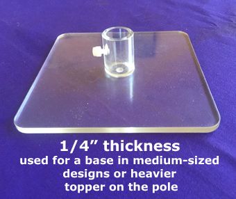 Clear PlexiPole Base 6x6 - Party Supplies - Image 1