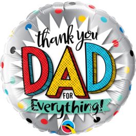 Thank You Dad Balloon 9 Inch Round Foil - Father's Day - Image 1