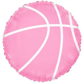 Pink Basketball Balloon 18 Inch Foil Decoration - Image 1